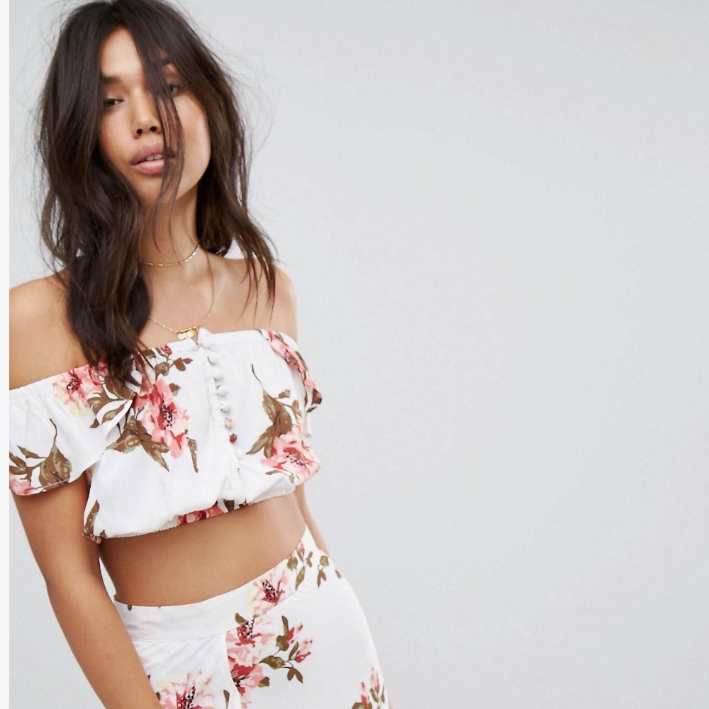 Flynn Skye Tori Button Front Crop Top $112! NWOT